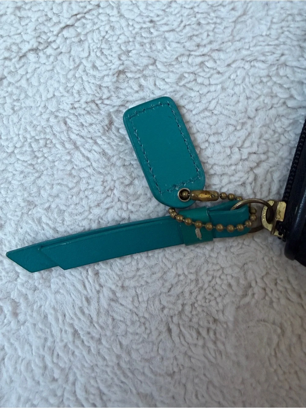 Coach Leatherwear Black Nylon Cosmetic Pouch with Teal Accent